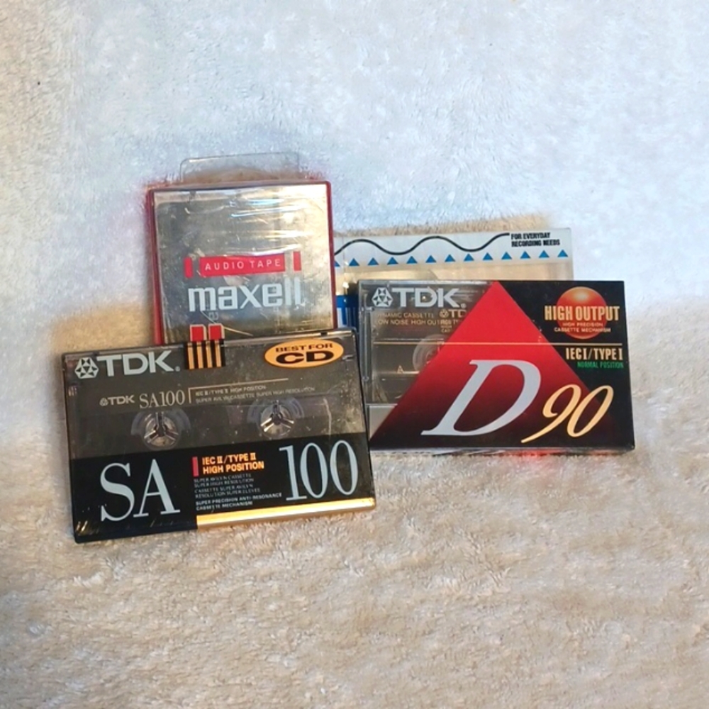 Blank Cassette tapes new sealed packaging vintage recording tapes